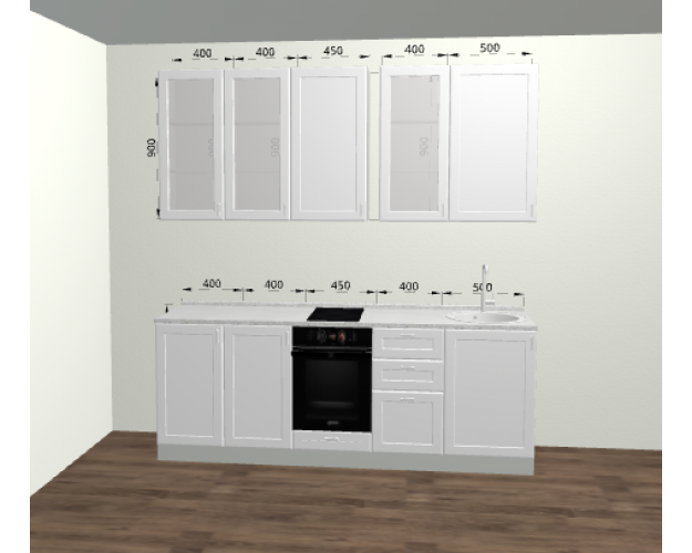 Кухня Квадро 2150 Белый софт