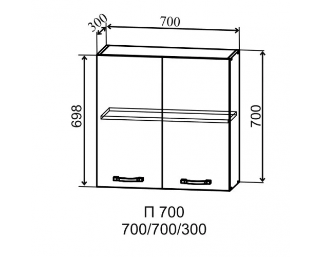 Ройс П 700 Шкаф верхний (Виноград софт/корпус Серый)