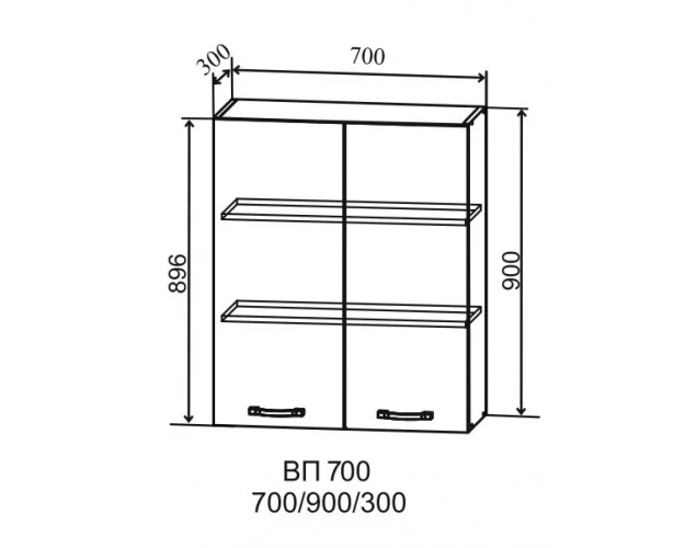 Ройс ВП 700 Шкаф верхний высокий (Персик софт/корпус Серый)